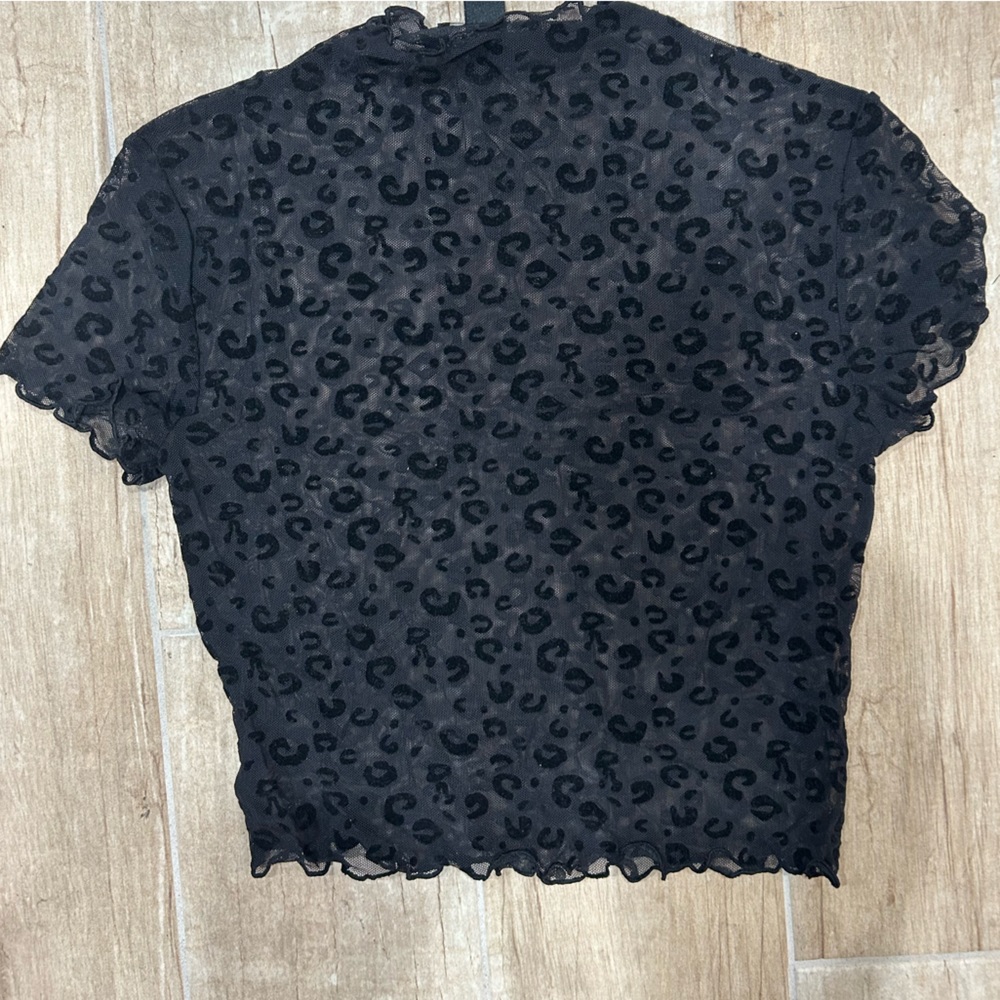 Cheetah Mesh Top